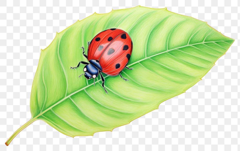 PNG Leaf ladybug animal insect. AI generated Image by rawpixel.