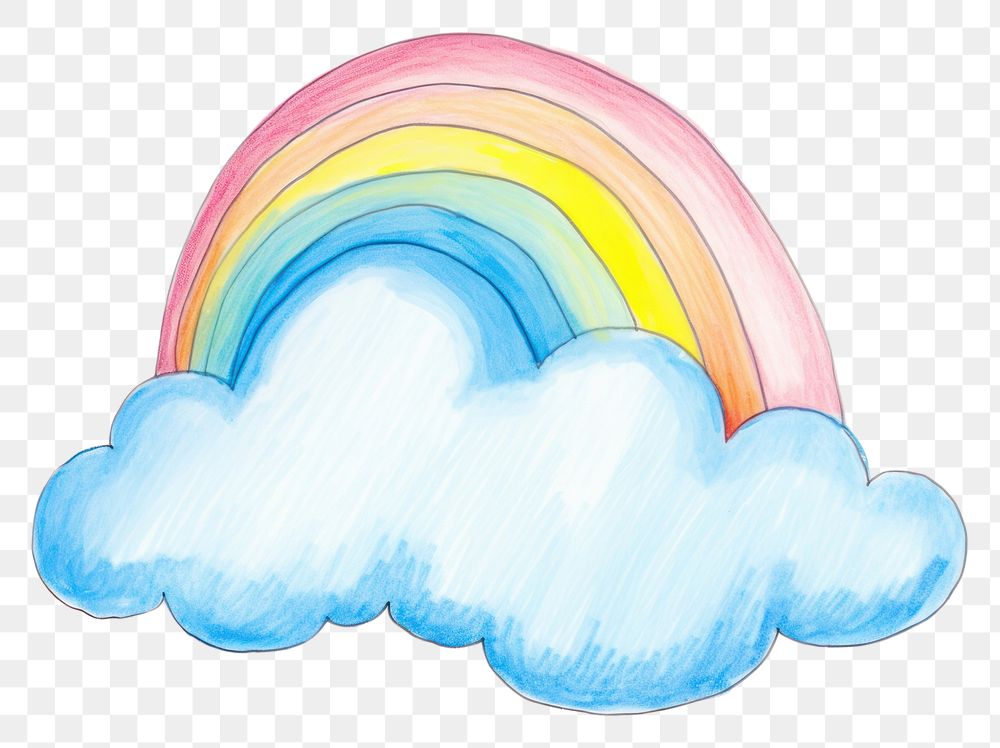 PNG Rain cloud drawing rainbow nature. AI generated Image by rawpixel.