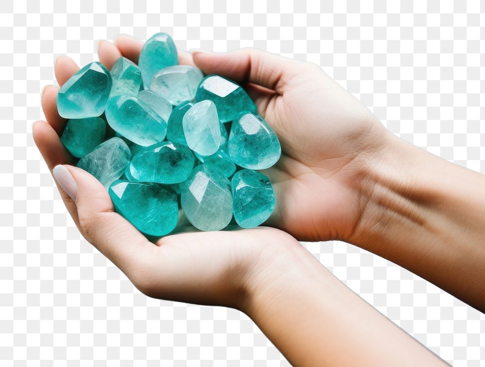 PNG  Aquamarine turquoise gemstone jewelry. AI generated Image by rawpixel.