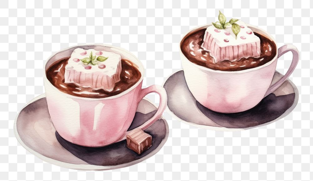 PNG  Chocolate cup dessert saucer. AI generated Image by rawpixel.