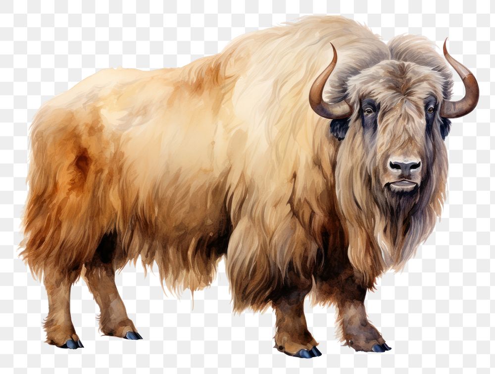 PNG A muskox animal livestock wildlife. AI generated Image by rawpixel.