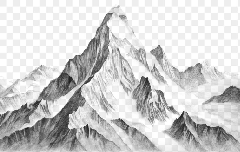 PNG Mountain landscape drawing nature sketch. AI generated Image by rawpixel.