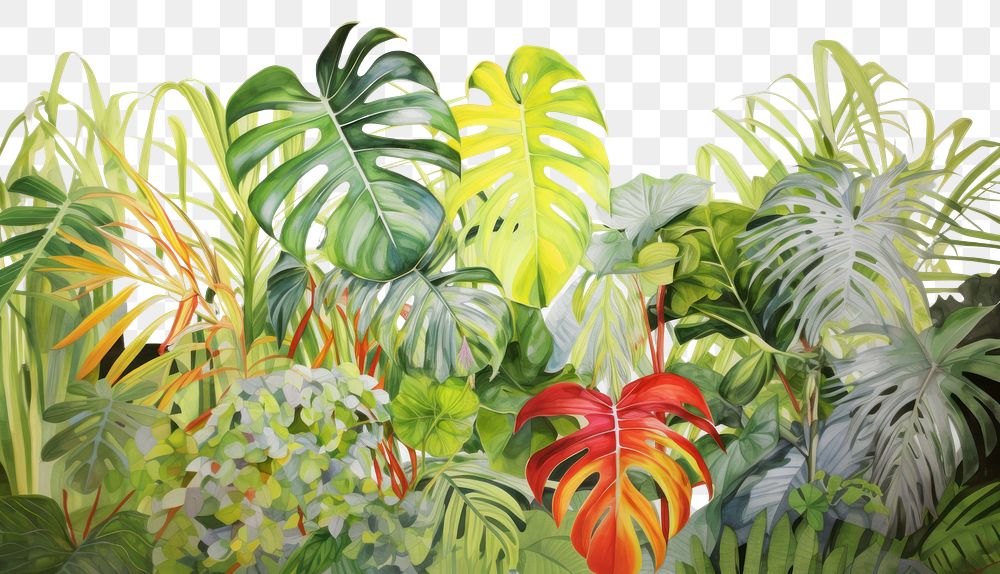 PNG  Tropical leaves backgrounds vegetation tropics. AI generated Image by rawpixel.