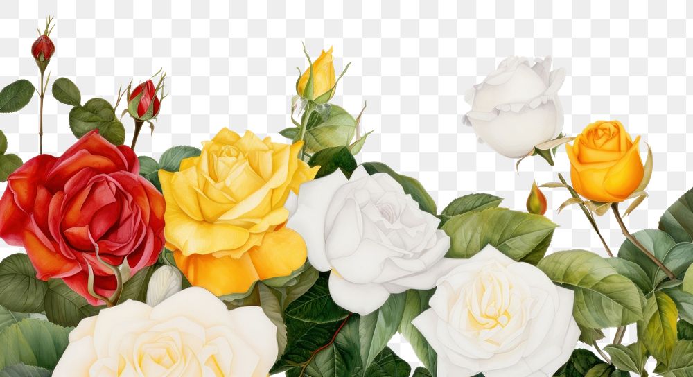 PNG  White roses flower plant petal. AI generated Image by rawpixel.