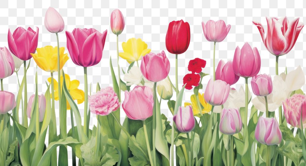 PNG  Pink holland tulip garden outdoors blossom flower. AI generated Image by rawpixel.