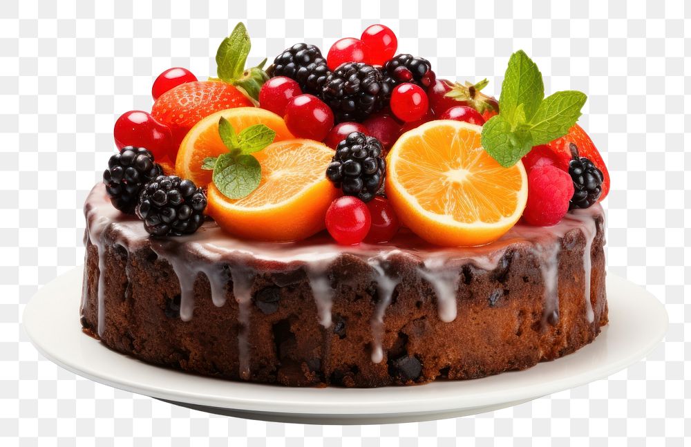 PNG  Chirstmas fruit cake raspberry blueberry dessert. AI generated Image by rawpixel.