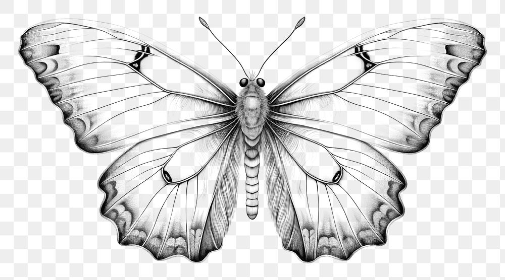 PNG Vintage butterfly drawing sketch animal. 