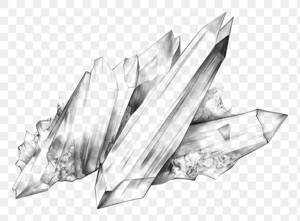 PNG Vintage rock crystal drawing sketch paper. AI generated Image by rawpixel.