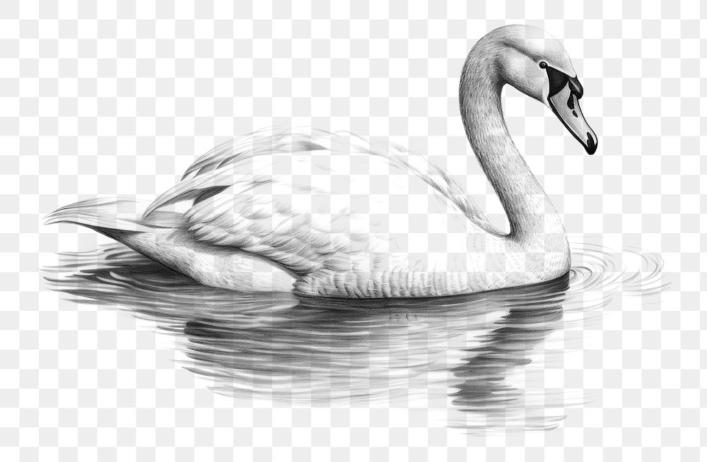 PNG Swan drawing sketch animal. 