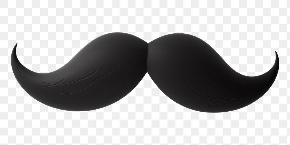 PNG Black mustache white background moustache crescent. AI generated Image by rawpixel.