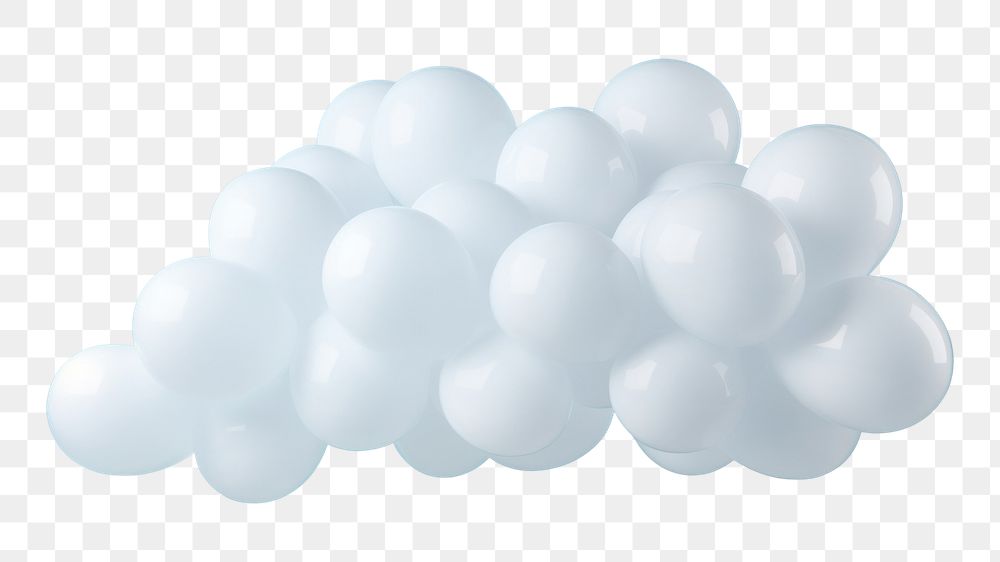 PNG  Balloon cloud mid-air iceberg fluffy. AI generated Image by rawpixel.