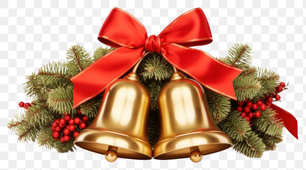 PNG Bell christmas ribbon gold. AI generated Image by rawpixel.
