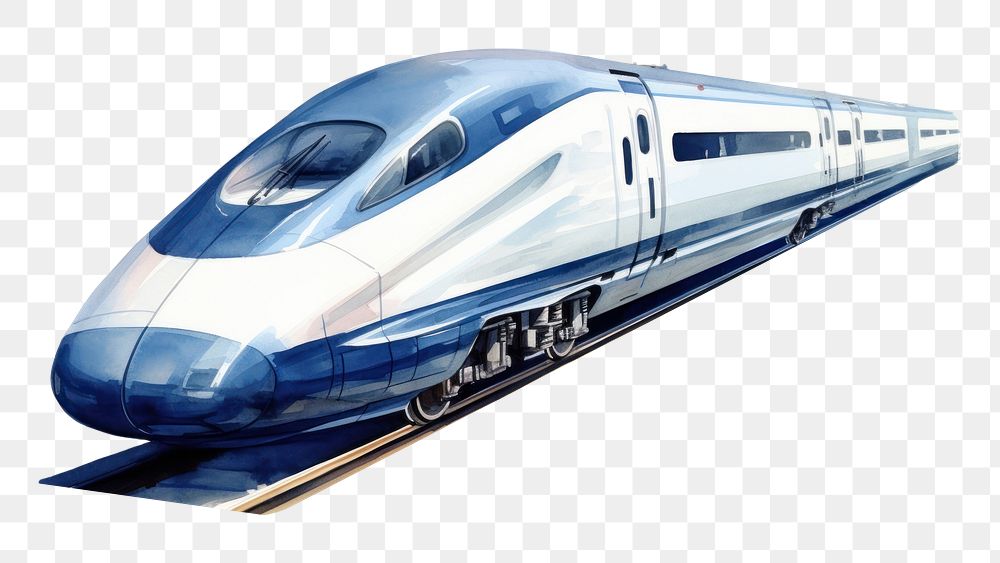 PNG  Japanese bullet train vehicle railway transportation. AI generated Image by rawpixel.