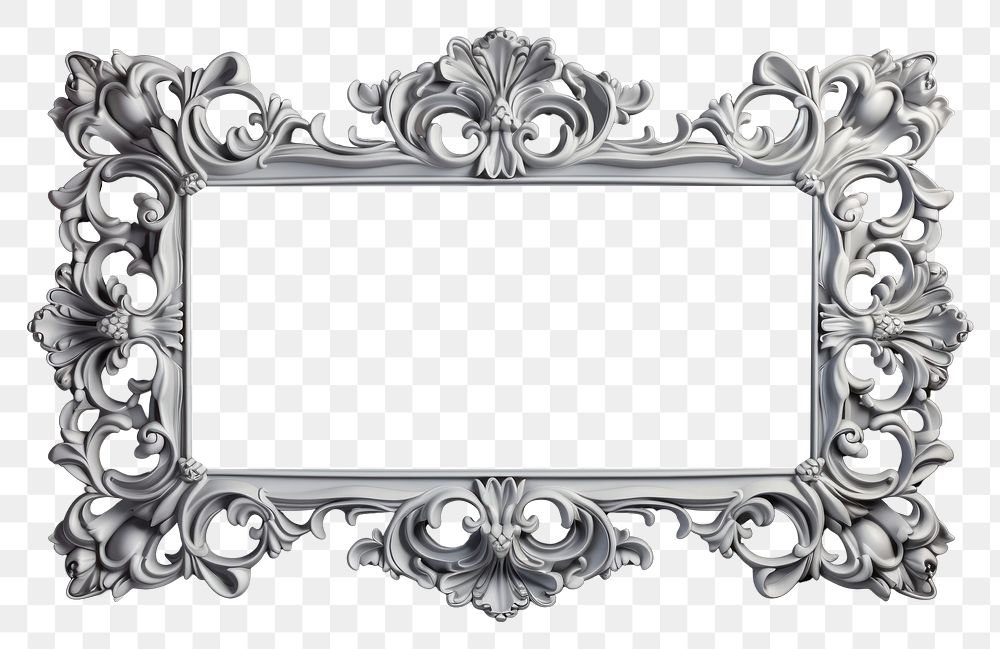 PNG  Rectangle Rococo frame architecture decoration. AI generated Image by rawpixel.