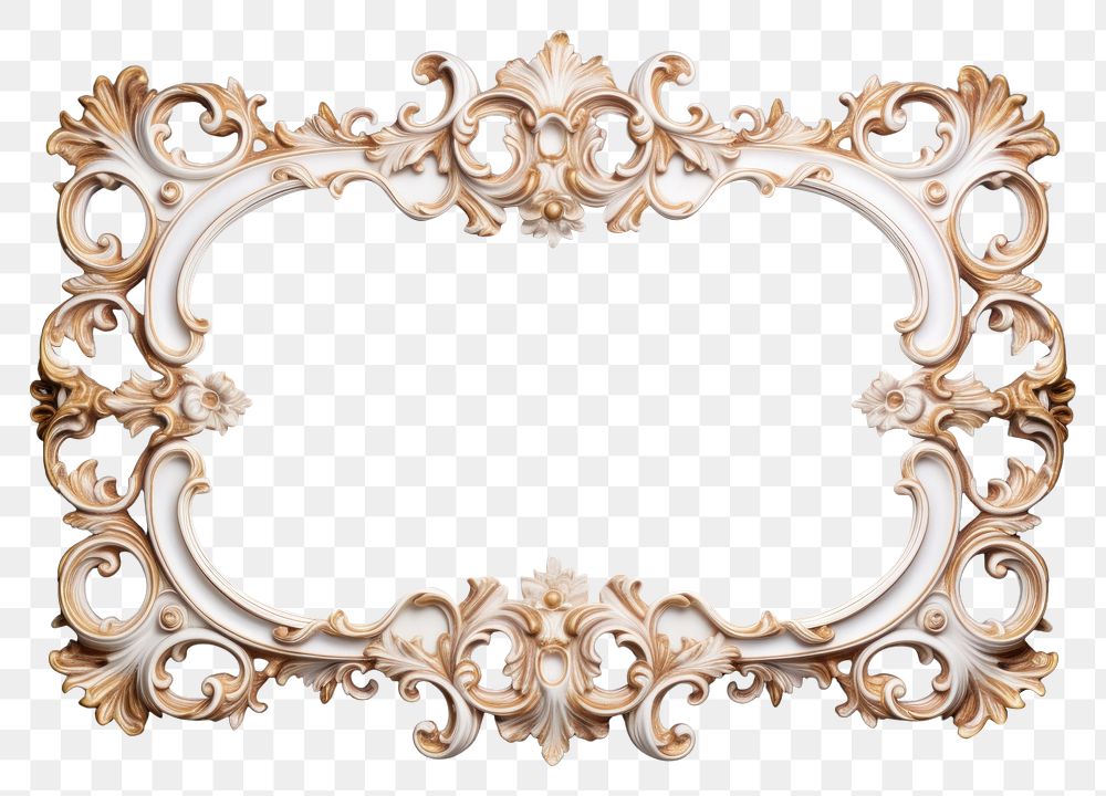 PNG  Rectangle Rococo rectangle frame white