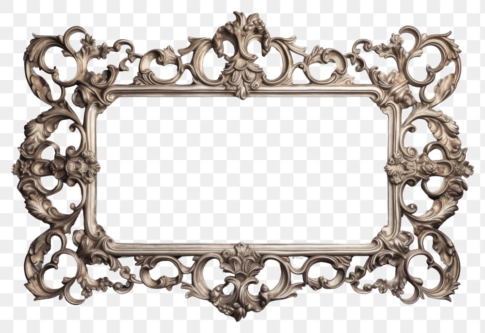 PNG  Rectangle Rococo rectangle mirror frame. AI generated Image by rawpixel.