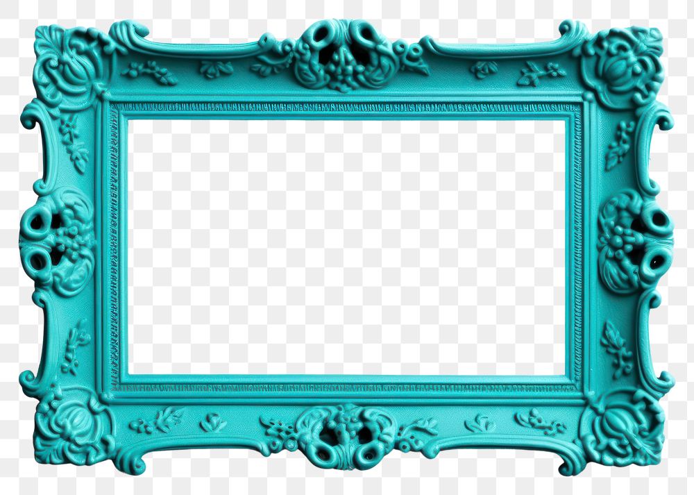 PNG  Turquoise frame turquoise white background architecture. AI generated Image by rawpixel.