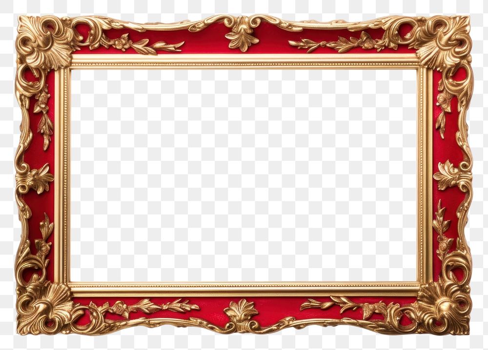 PNG  Frame gold red white background. AI generated Image by rawpixel.