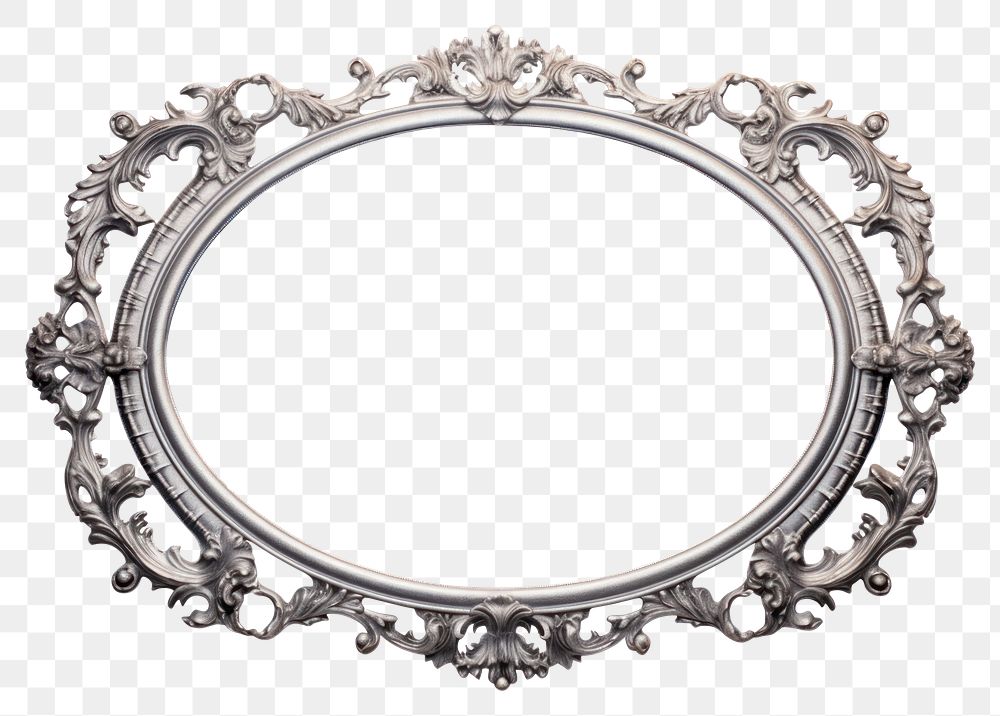 PNG  Oval Rococo mirror frame photo. AI generated Image by rawpixel.