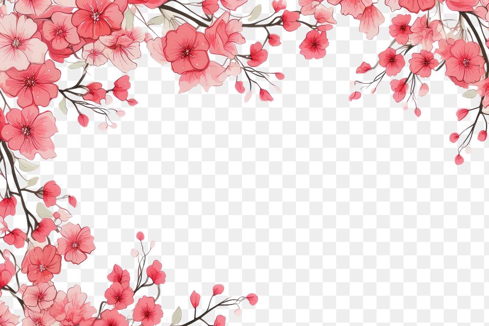Japanese art style flower blossom plant. AI generated Image by rawpixel.