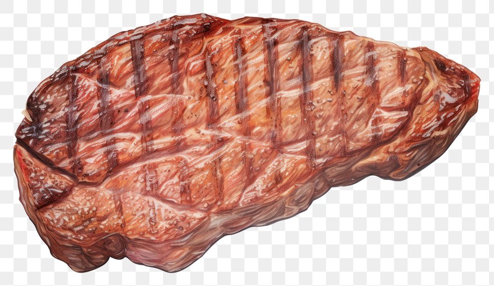 PNG Pan grilled steak meat food beef. AI generated Image by rawpixel.