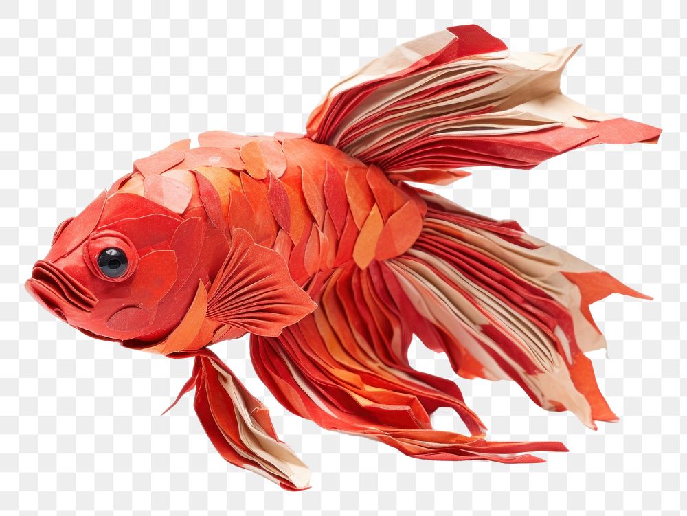 PNG Beta fish goldfish animal white background. AI generated Image by rawpixel.