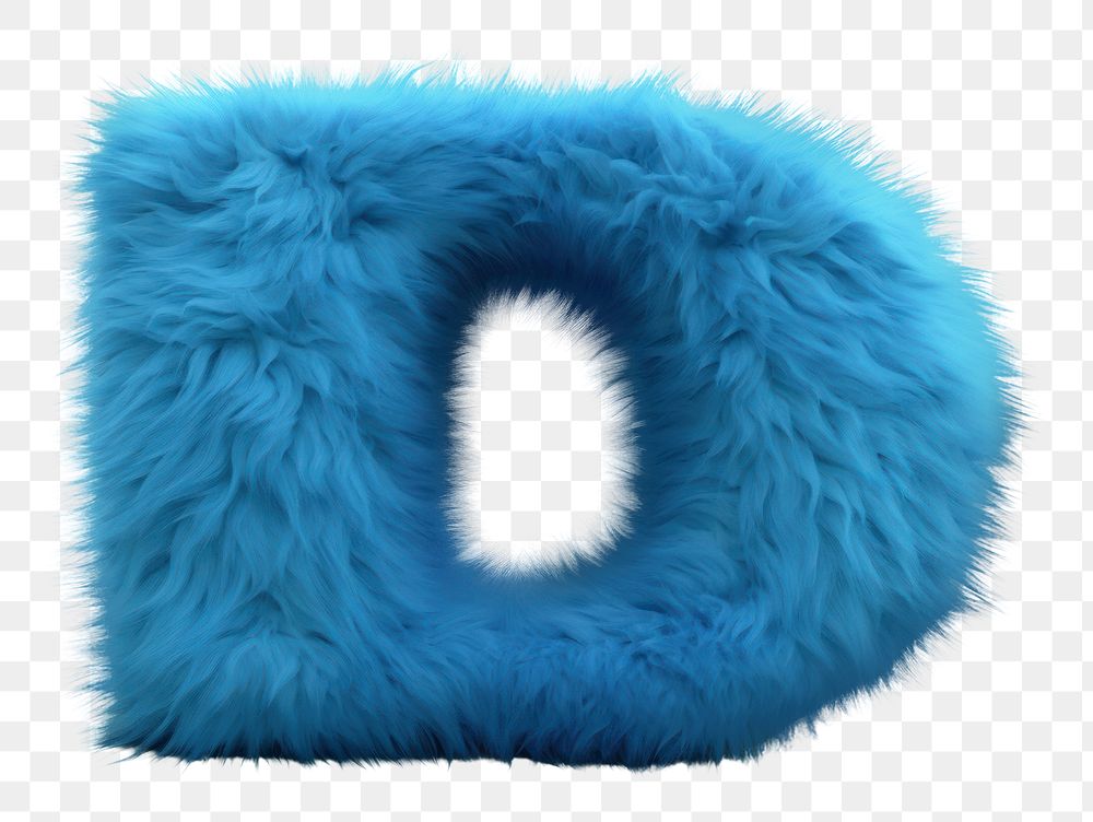 PNG Alphabet D shape fur blue white background. AI generated Image by rawpixel.