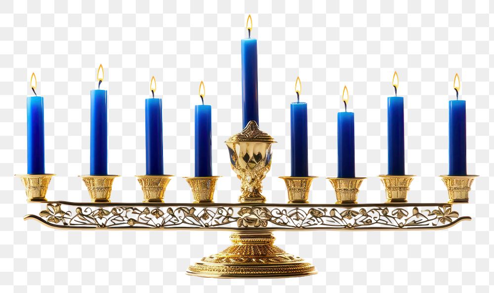 PNG A Hanukkah Temple menorah hanukkah candle white background. AI generated Image by rawpixel.