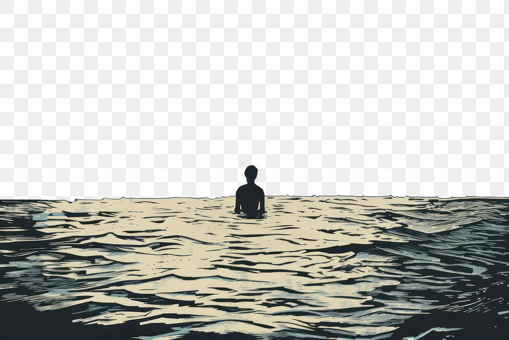PNG Swimming pool silhouette horizon ocean. AI generated Image by rawpixel.