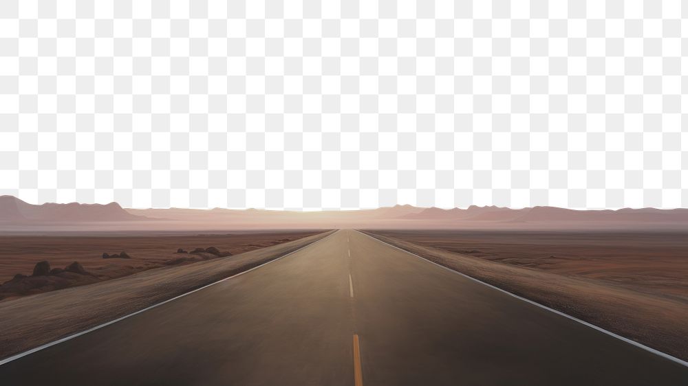 PNG Highway road landscape horizon sunset. AI generated Image by rawpixel.