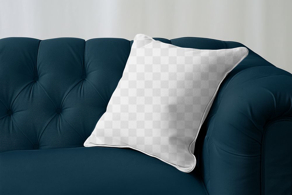 Cushion pillow cover png mockup, transparent design