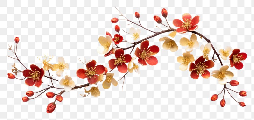 PNG Flower branch plant red