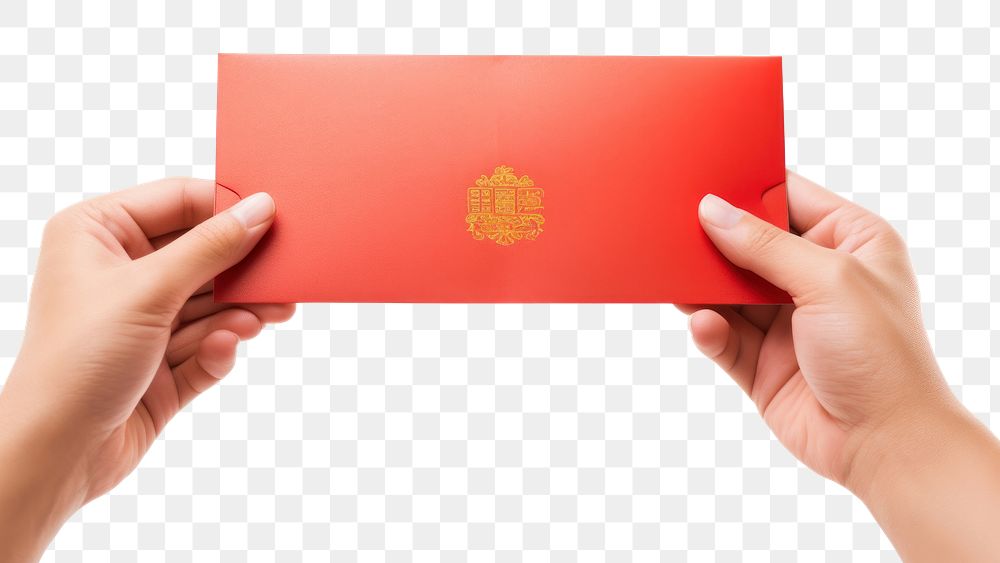 PNG Hand giving red envelope text gold chinese new year. AI generated Image by rawpixel.