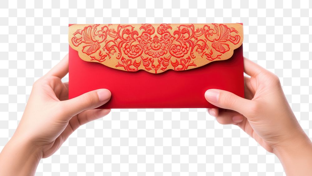 PNG Hand giving red envelope chinese new year white background celebration. AI generated Image by rawpixel.