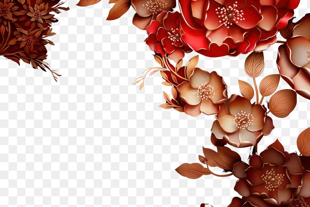 PNG Oriental pattern flower plant backgrounds. AI generated Image by rawpixel.