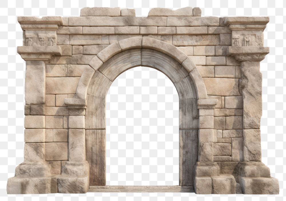 PNG  Stone ancient architectural door architecture gate white background