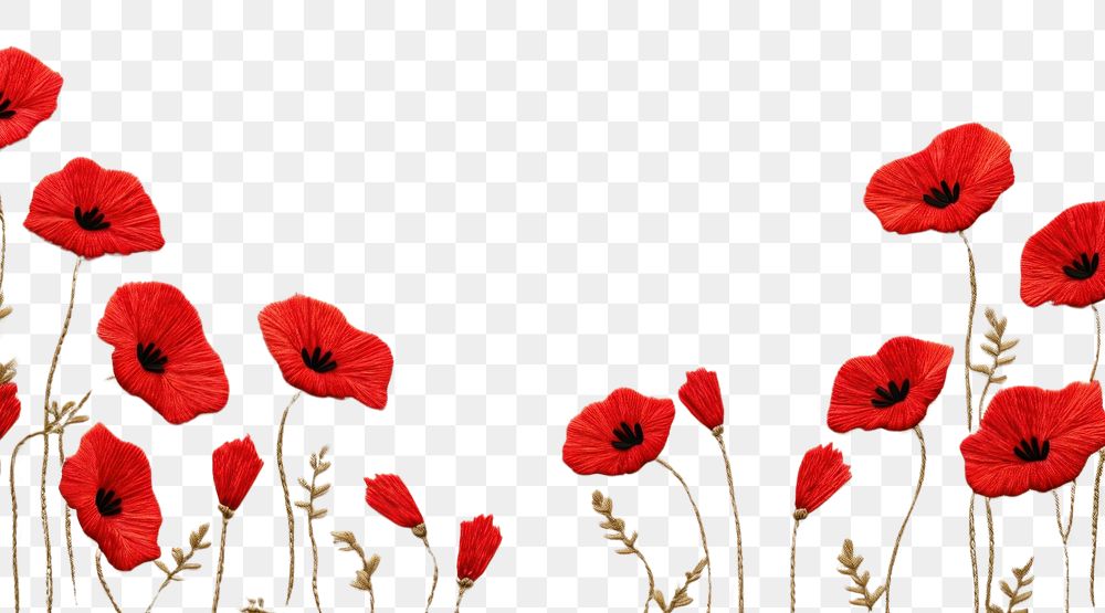 PNG Little Poppys poppy backgrounds embroidery. AI generated Image by rawpixel.