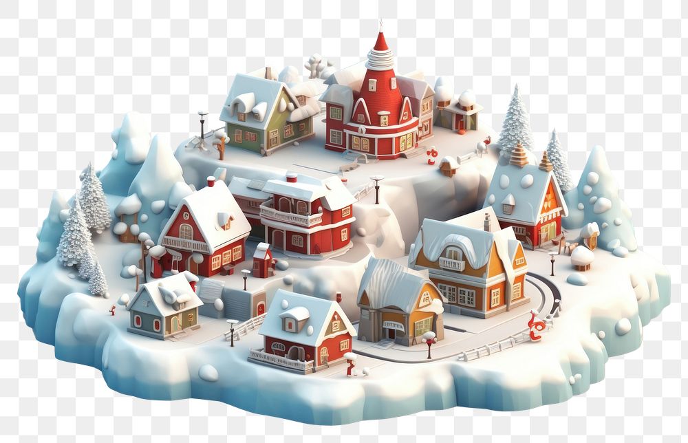 PNG A winter village landscape christmas snow architecture. AI generated Image by rawpixel.
