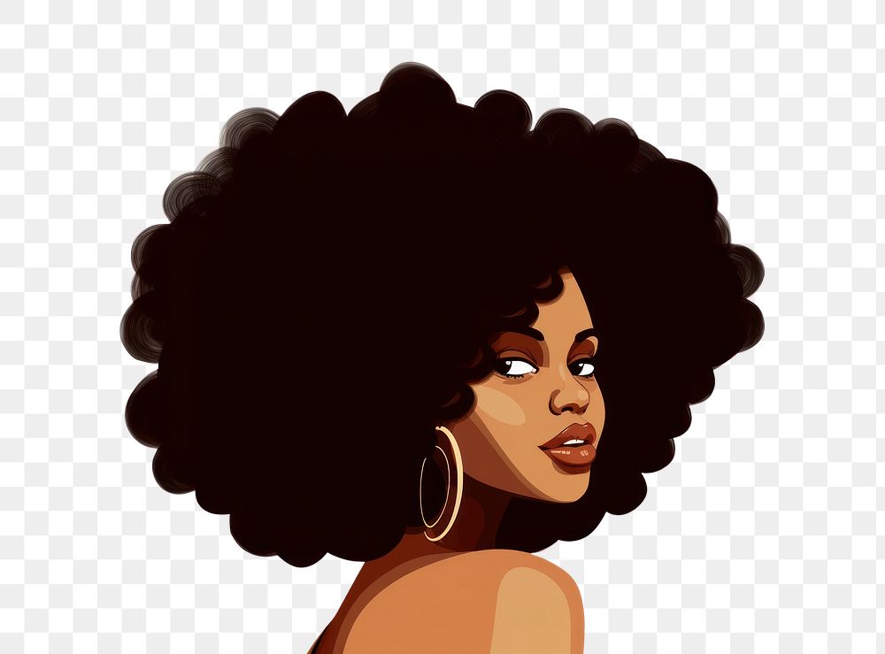 PNG Afro portrait adult woman. AI generated Image by rawpixel.