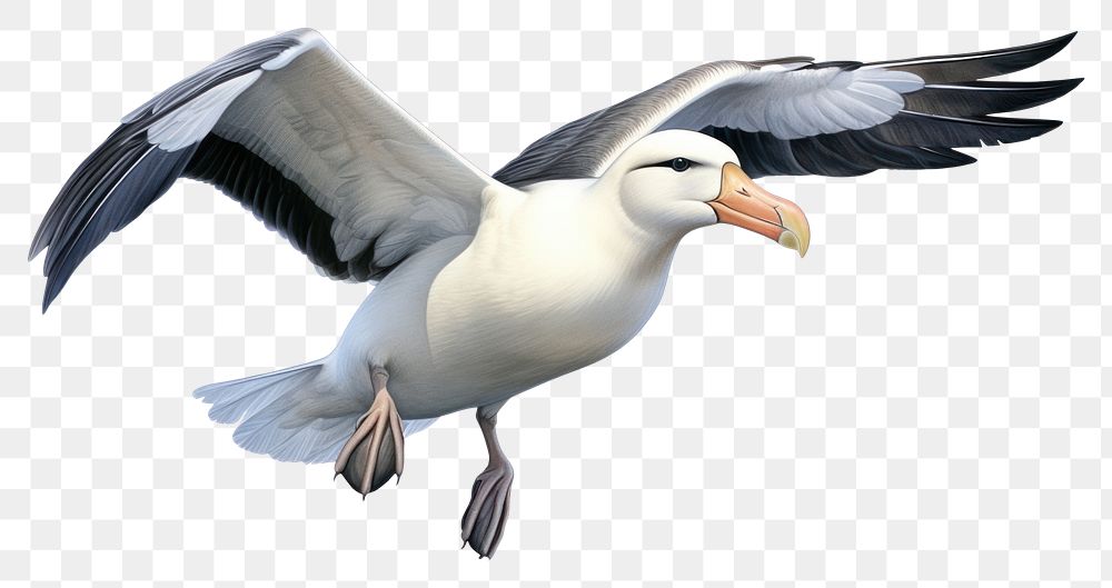 PNG Albatross seagull animal flying. AI generated Image by rawpixel.