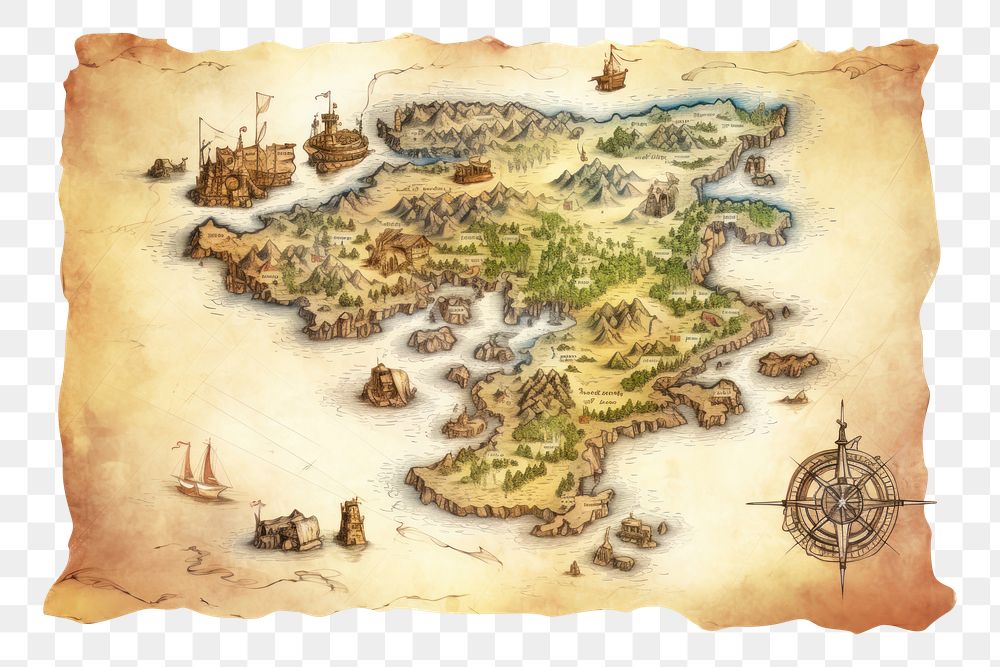 PNG A vintage pirate treasure map backgrounds old transportation