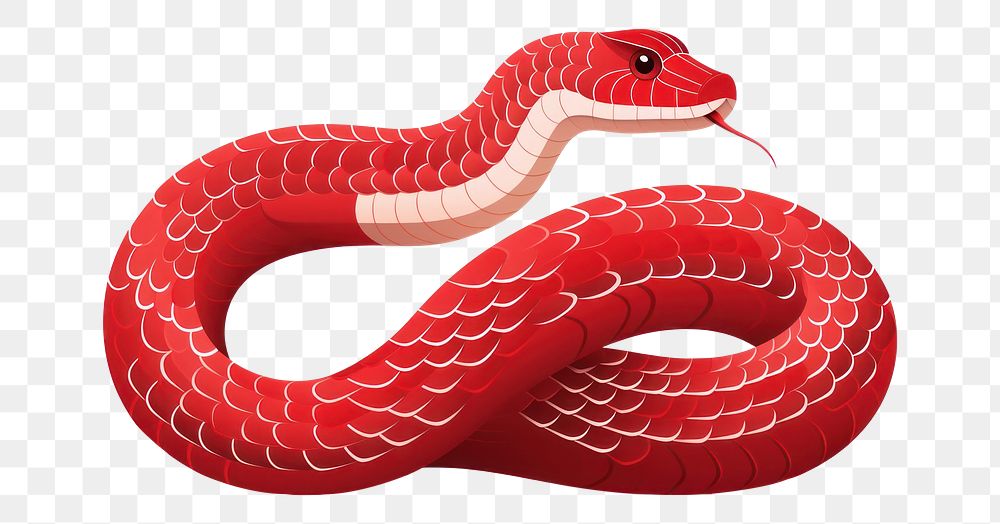 PNG  Red paper snake reptile animal. AI generated Image by rawpixel.