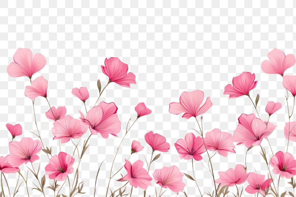PNG  Botanical pink flower blossom petal plant. AI generated Image by rawpixel.