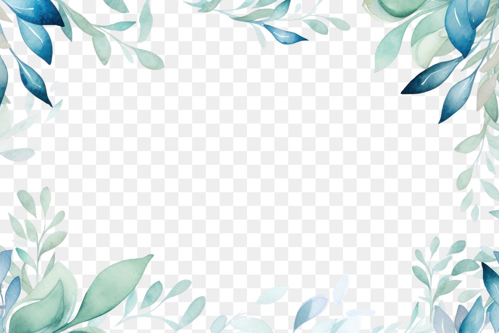 PNG  Blue leave backgrounds pattern plant. AI generated Image by rawpixel.