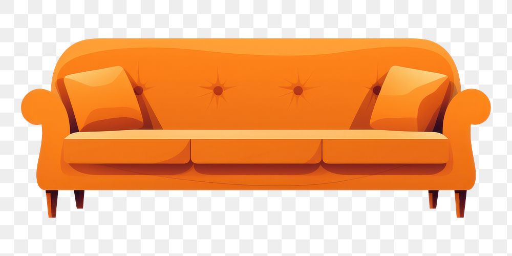 PNG A sofa furniture white background comfortable. AI generated Image by rawpixel.