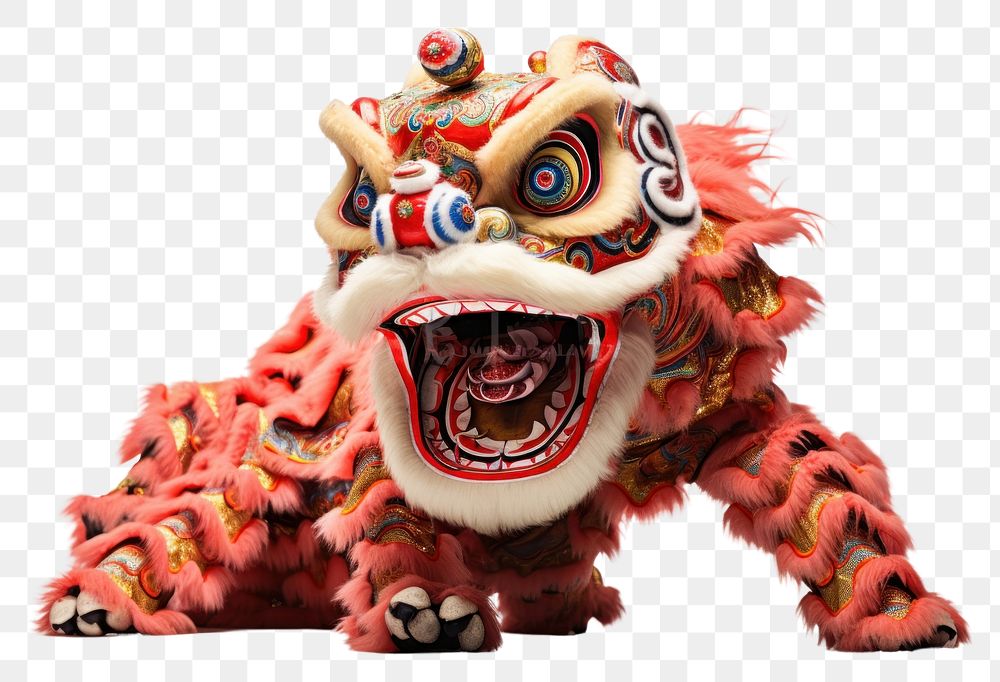 PNG  Lion dance festival toy chinese new year. AI generated Image by rawpixel.