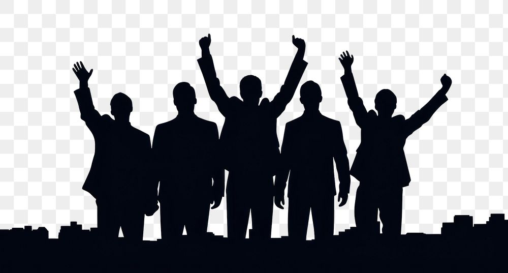 PNG  Businessmen silhouette success adult. AI generated Image by rawpixel.