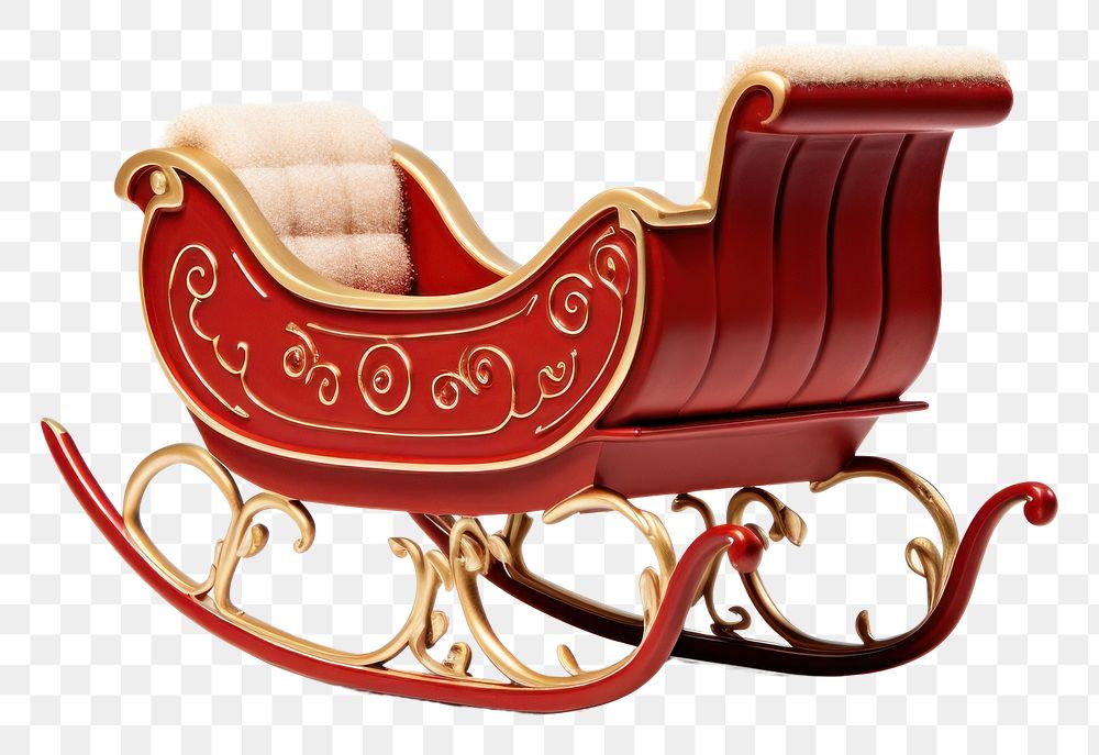PNG Santa sleigh furniture white background celebration. AI generated Image by rawpixel.