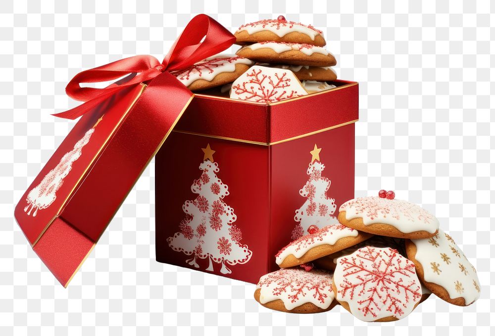 PNG Chrismas cookie box biscuit food confectionery. AI generated Image by rawpixel.