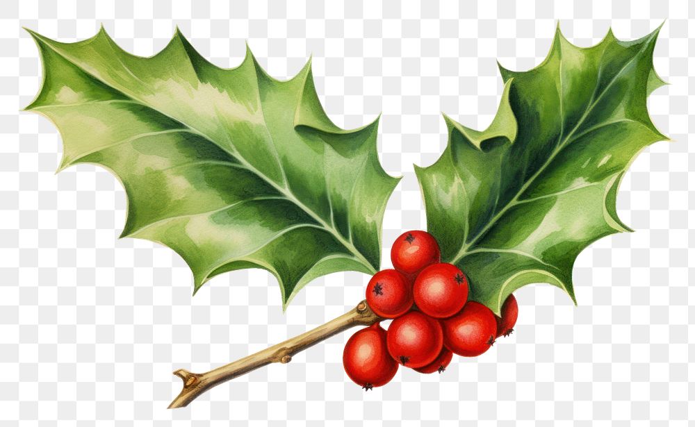 PNG Christmas holly plant leaf tree. AI generated Image by rawpixel.